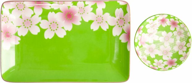 Tokyo Design Studio - Kawaii - Bloemen - Sushi Set - 6-delig - 2 Persoons