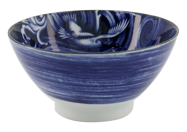 TOKYO DESIGN STUDIO - Japonism Crane Tendon Bowl 17.8x8.8cm 1000ml Blue 4/32