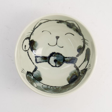 TOKYO DESIGN STUDIO - Kawaii Rice Bowl Cat Neko 15.9x8.5cm 600ml Blue 5/60