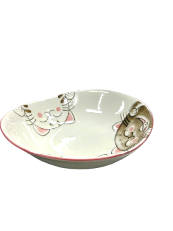 EDO JAPAN - Japanse matchakom 3 katten roze 17 x 15 cm | H5 cm