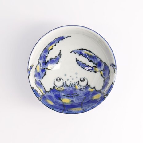 TOKYO DESIGN STUDIO - Seafood Rice Bowl 11.2x6.2cm 300ml Crab Blue LB54/KB 6/96
