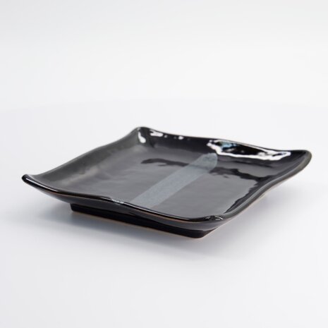 Black Silver Brush Plate 18x18cm Black/Silver OR27/B 3/36