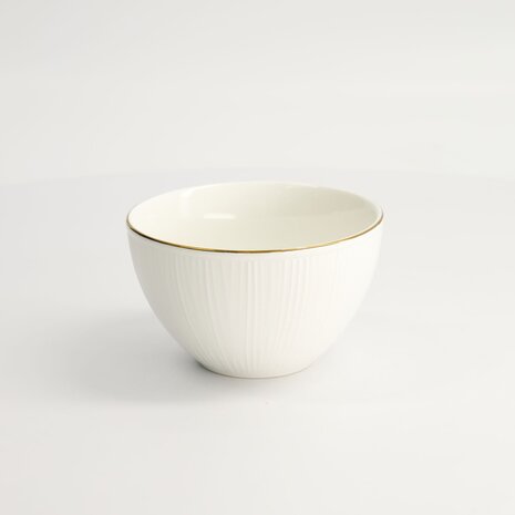 TOKYO DESIGN STUDIO - Nippon White Gold Rim Bowl 11.4x6cm 350ml Lines 6/48