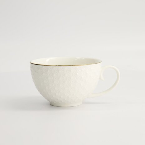 TOKYO DESIGN STUDIO - Nippon White Gold Rim Round Cup Star 250ml 10x6.2cm 16955 6/36