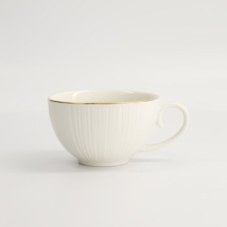 TOKYO DESIGN STUDIO - Nippon White Gold Rim Round Cup Lines 250ml 10x6.2cm 16924 6/36