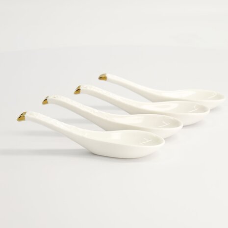 TOKYO DESIGN STUDIO - Nippon White Gold Rim Spoon Set 4pcs 13.8x4.8cm 1/24