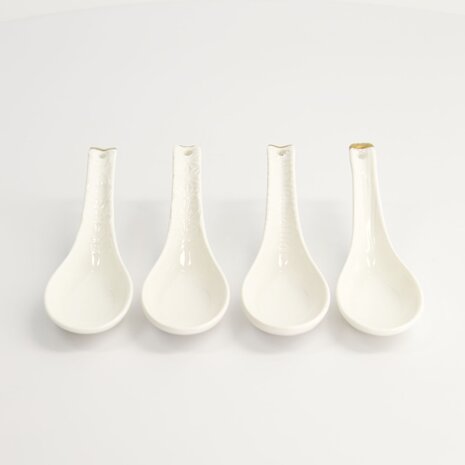 TOKYO DESIGN STUDIO - Nippon White Gold Rim Spoon Set 4pcs 13.8x4.8cm 1/24