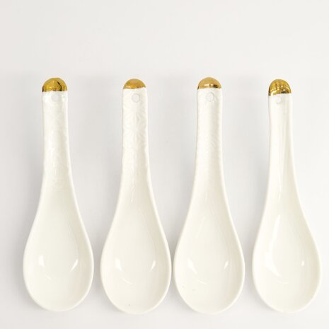 TOKYO DESIGN STUDIO - Nippon White Gold Rim Spoon Set 4pcs 13.8x4.8cm 1/24