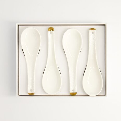 TOKYO DESIGN STUDIO - Nippon White Gold Rim Spoon Set 4pcs 13.8x4.8cm 1/24