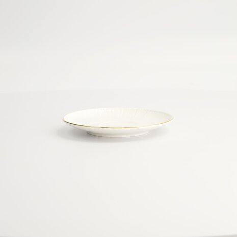 TOKYO DESIGN STUDIO - Nippon White Gold Rim Saucer 12.1x1.9cm (For Round Cup Lines 100ml) 16942 6/72