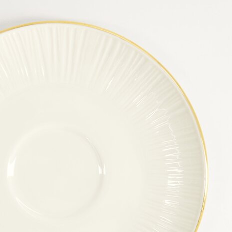 TOKYO DESIGN STUDIO - Nippon White Gold Rim Saucer 12.1x1.9cm (For Round Cup Lines 100ml) 16942 6/72
