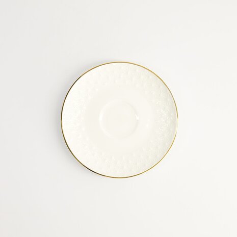TOKYO DESIGN STUDIO - Nippon White Gold Rim Saucer 12.1x1.9cm (For Round Cup Star 100ml) 16943 6/72