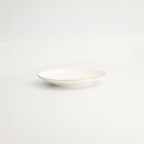 TOKYO DESIGN STUDIO - Nippon White Gold Rim Saucer 12.1x1.9cm (For Round Cup Star 100ml) 16943 6/72