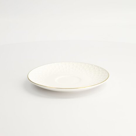 TOKYO DESIGN STUDIO - Nippon White Gold Rim Saucer 15.8x2cm (For Round Cup Star 250ml) 16959 6/36