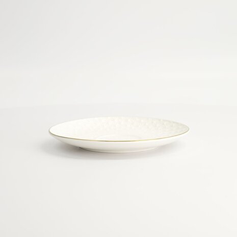 TOKYO DESIGN STUDIO - Nippon White Gold Rim Saucer 15.8x2cm (For Round Cup Star 250ml) 16959 6/36