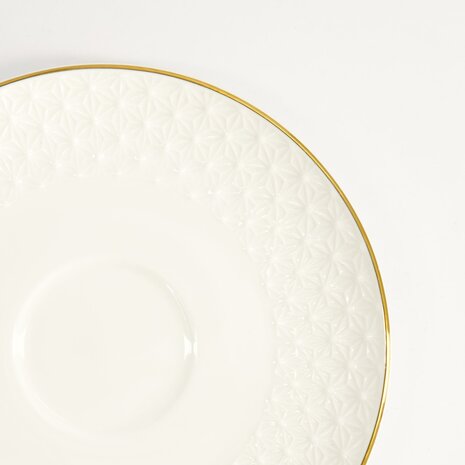 TOKYO DESIGN STUDIO - Nippon White Gold Rim Saucer 15.8x2cm (For Round Cup Star 250ml) 16959 6/36