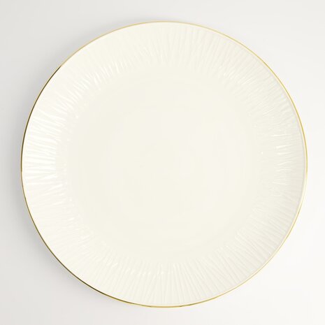 TOKYO DESIGN STUDIO - Nippon White Gold Rim Coupe Plate 28.5cm Lines 3/18