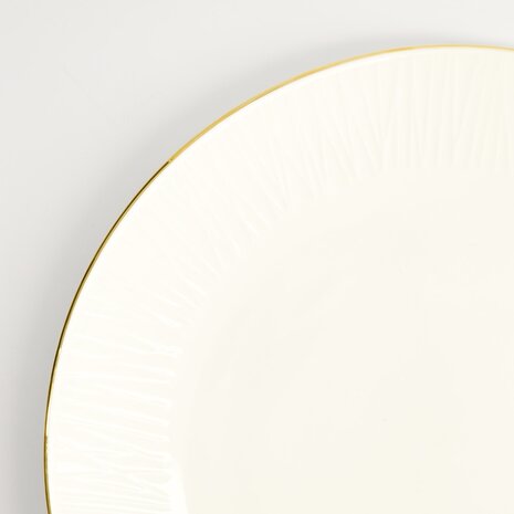 TOKYO DESIGN STUDIO - Nippon White Gold Rim Coupe Plate 28.5cm Lines 3/18