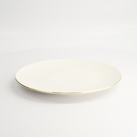 TOKYO DESIGN STUDIO - Nippon White Gold Rim Coupe Plate 25.5cm Wave 6/48