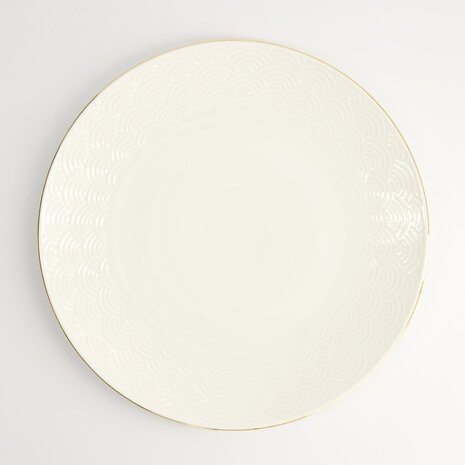 TOKYO DESIGN STUDIO - Nippon White Gold Rim Coupe Plate 25.5cm Wave 6/48