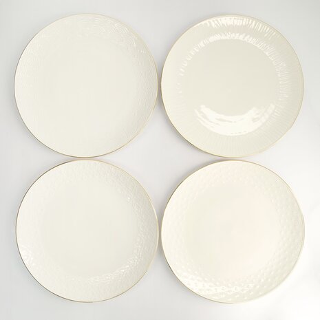 TOKYO DESIGN STUDIO - Nippon White Gold Rim Coupe Plate Set 4pcs 25.5cm 1/6