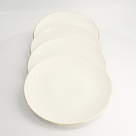 TOKYO DESIGN STUDIO - Nippon White Gold Rim Coupe Plate Set 4pcs 25.5cm 1/6