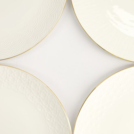 TOKYO DESIGN STUDIO - Nippon White Gold Rim Coupe Plate Set 4pcs 25.5cm 1/6