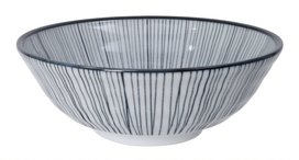 TOKYO DESIGN STUDIO- NIPPON BLACK - RAMEN BOWL 21X7.8CM 1000ML LINES TN-4913/G TOKYO DESIGN STUDIO- NIPPON BLACK - RAMEN BOWL 21X7.8CM 1000ML LINES TN-4913/G