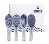 TOKYO DESIGN STUDIO - NIPPON BLUE- SOUP SPOON W/GIFTBOX 4PCS 13.8X4.8CM PORSELEIN TOKYO DESIGN STUDIO - NIPPON BLUE- SOUP SPOON W/GIFTBOX 4PCS 13.8X4.8CM PORSELEIN