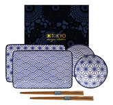 TOKYO DESIGN STUDIO - NIPPON BLUE- SUSHI PLATE W/GIFTBOX AND CHOPSTICKS 4PCS 21X13.5 & 9.5X3CM TOKYO DESIGN STUDIO - NIPPON BLUE- SUSHI PLATE W/GIFTBOX AND CHOPSTICKS 4PCS 21X13.5 & 9.5X3CM