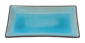 TOKYO DESIGN STUDIO - ZWART TURQUOISE SUSHI BORD / GLASSY TURQUOISE 22X12.5X2,5CM TOKYO DESIGN STUDIO - ZWART TURQUOISE SUSHI BORD / GLASSY TURQUOISE 22X12.5X2,5CM