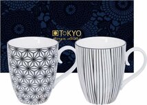 TOKYO DESIGN STUDIO - NIPPON BLACK MUG SET 2PCS 8,5X10,2CM 380ML STAR & LINES TOKYO DESIGN STUDIO - NIPPON BLACK MUG SET 2PCS 8,5X10,2CM 380ML STAR & LINES